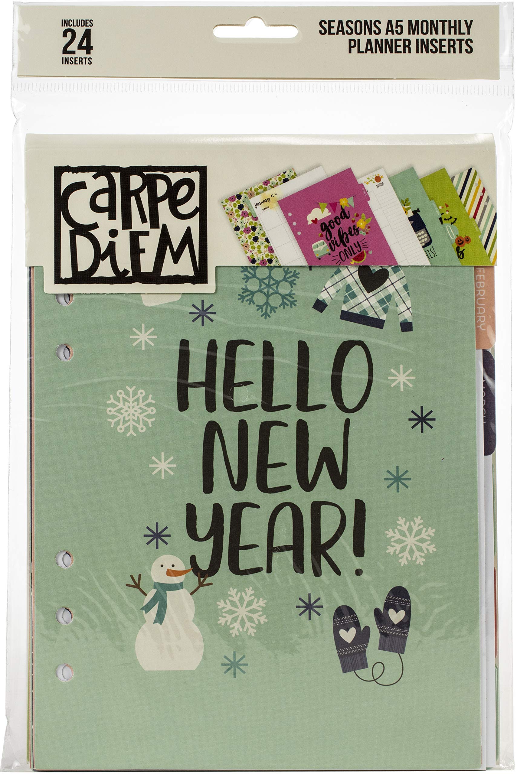 Simple Stories Carpe Diem Seasons Double-Sided A5 Planner Inserts-Monthly, Undated