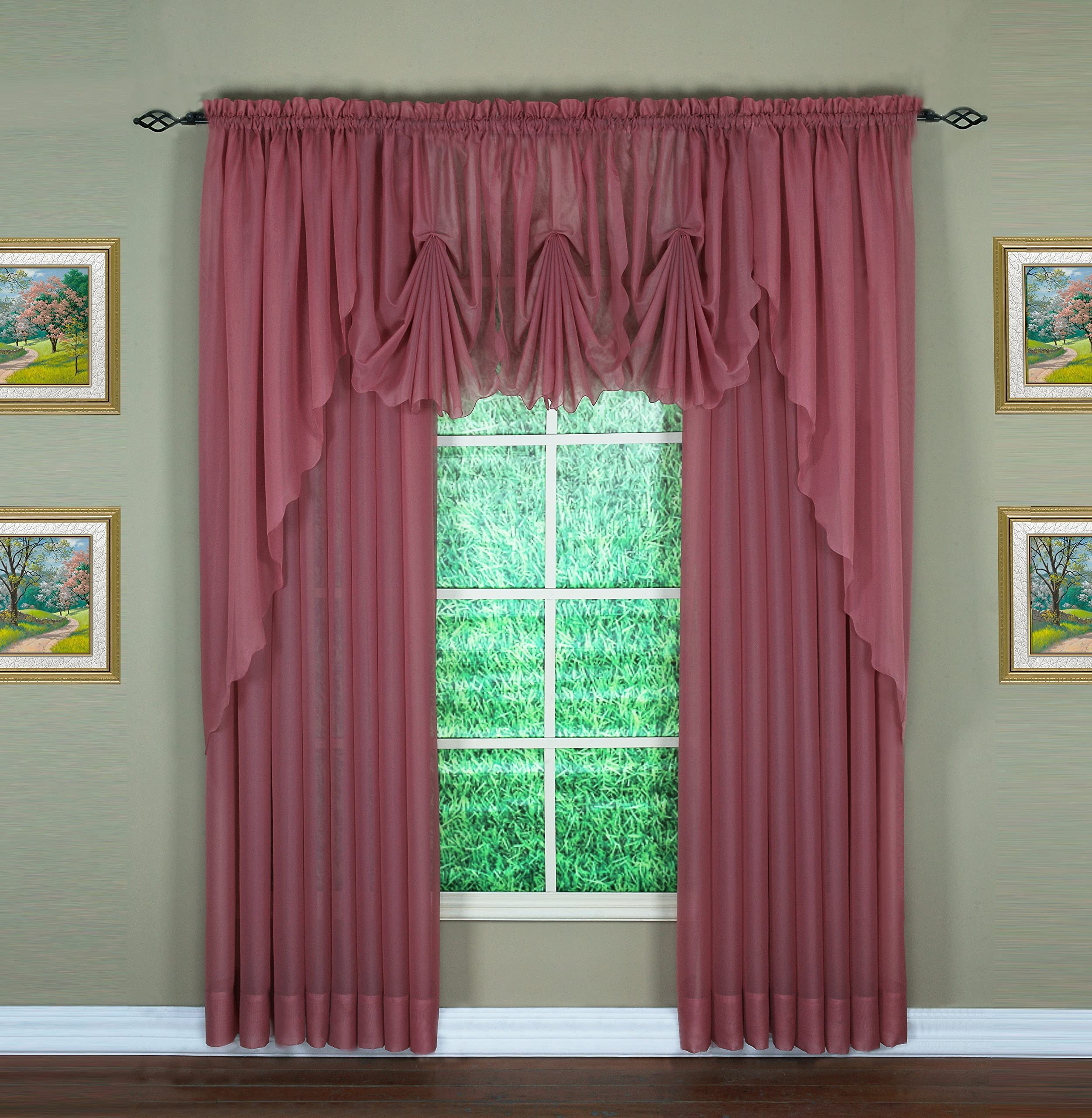 Today'S Curtain Emelia Original Voile Panel 90', Mauve, 60' W X 90' L