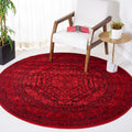 SAFAVIEH Adirondack Collection 6 Round Red / Black ADR108F Oriental Medallion Non-Shedding Dining Room Entryway Foyer Living Ro