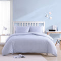Poppy & Fritz- Queen Duvet Cover Set, Cotton Reversible Bedding With Matching Sham(S), Casual Home D  Cor (Oxford Stripe Blue, Q