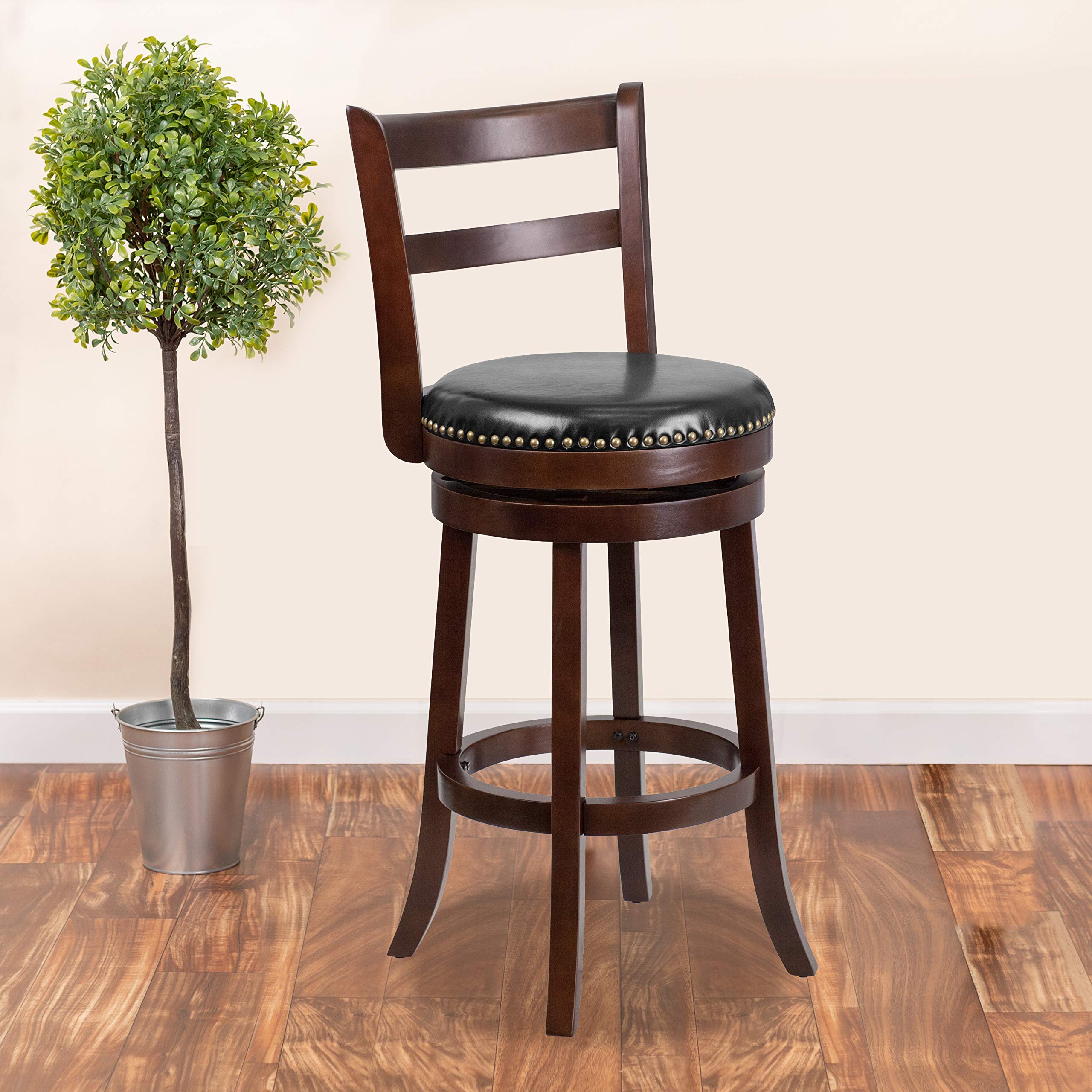 Flash Furniture Becca 30'' High Cappuccino Wood Barstool - Thumbnail 2