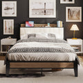 LIKIMIO Full XL Bed Frames, Storage Headboard with Charging Station, Solid and Stable, Noise Free, No Box Spring Needed, Easy As
