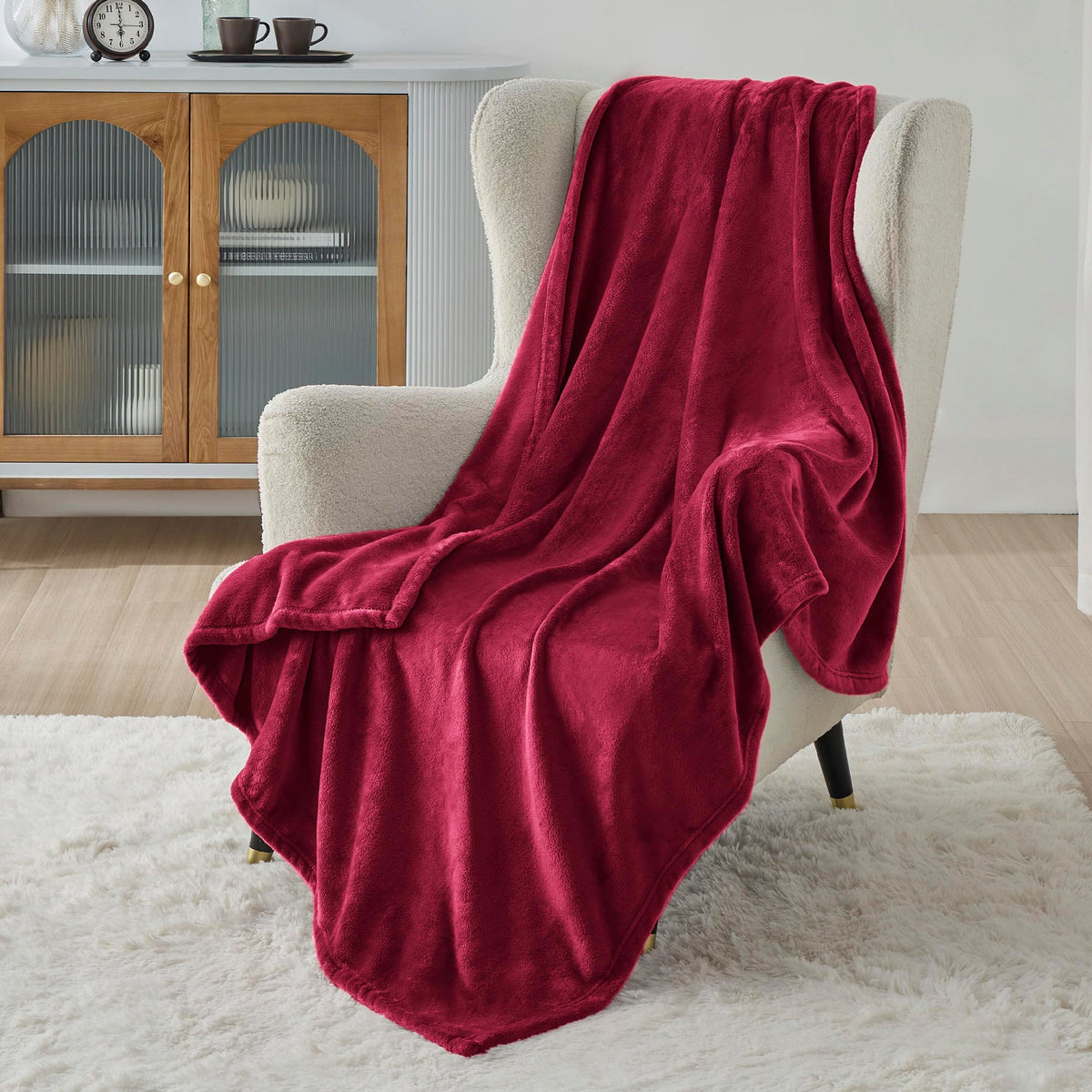 Bedsure Red Fleece Blanket 50X70 Blanket - 300Gsm Soft Lightweight Plush Cozy Blankets For Bed, Sofa, Couch, Travel, Camping