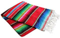 Del Mex Mexican Serape Blanket (X-Large, Red)