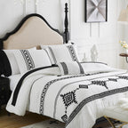 Maireve White King Bedding Set Boho 7 Piece, King Size Comforter Set 7 Pieces With Comforters, Sheets In Embroidery King Comfort
