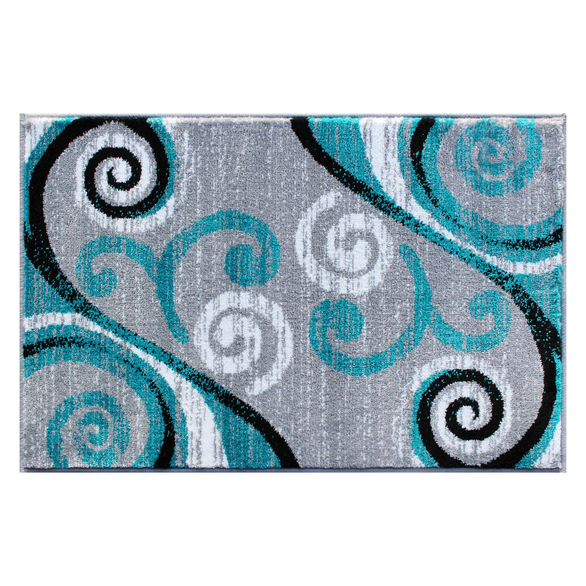 Flash Furniture Valli Collection Area Rug - High Pile Turquoise Olefin Rug - 2' X 3' Area Rug - Jute Backing - Hallway, Entryway, Bedroom, Living Room