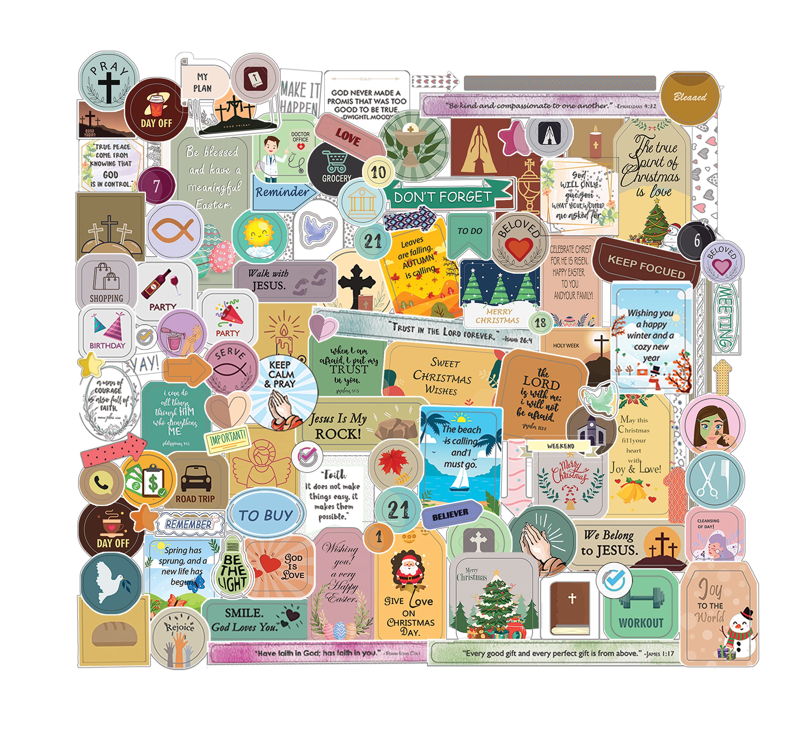 Mr. Pen Christian Journaling Stickers - 31 Sheets, 1034 Pcs, Bible Journaling Supplies