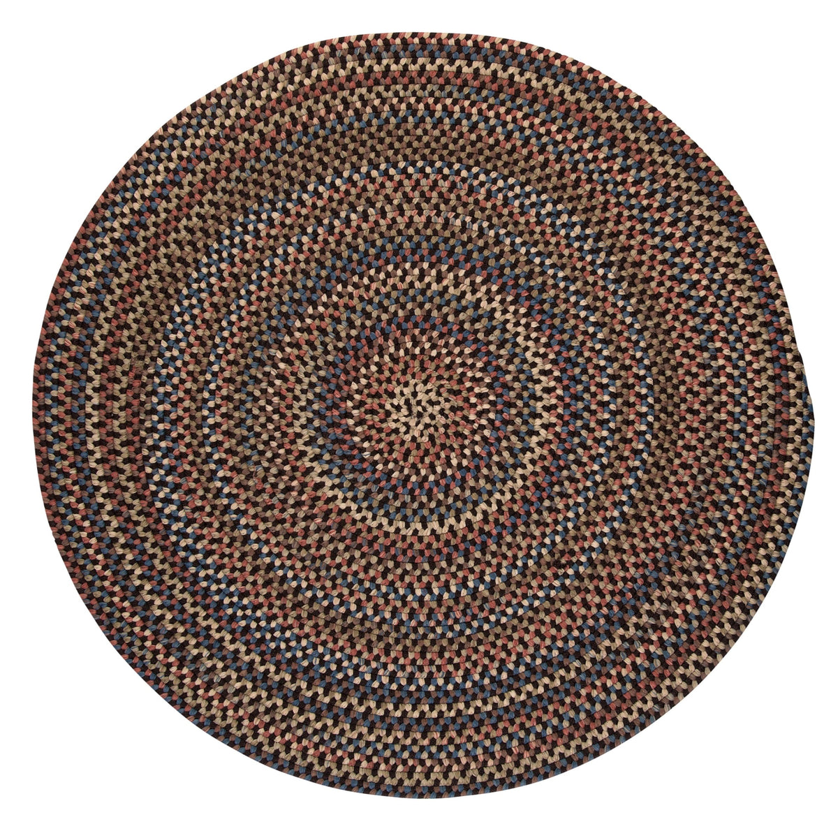 Cedar Cove Polypropylene Braided Round Rug, 4-Feet, Dark Brown