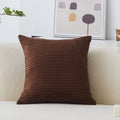 Home Brilliant Brown Throw Pillow Covers Large Solid Striped Corduroy Euro Sham Throw Cushion Cover For Patio, 26 X 26 Inch(66Cm