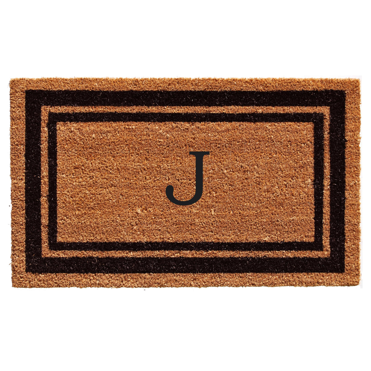 Calloway Mills 152961830J Black Border 18' X 30' Monogram Doormat, (Letter J)