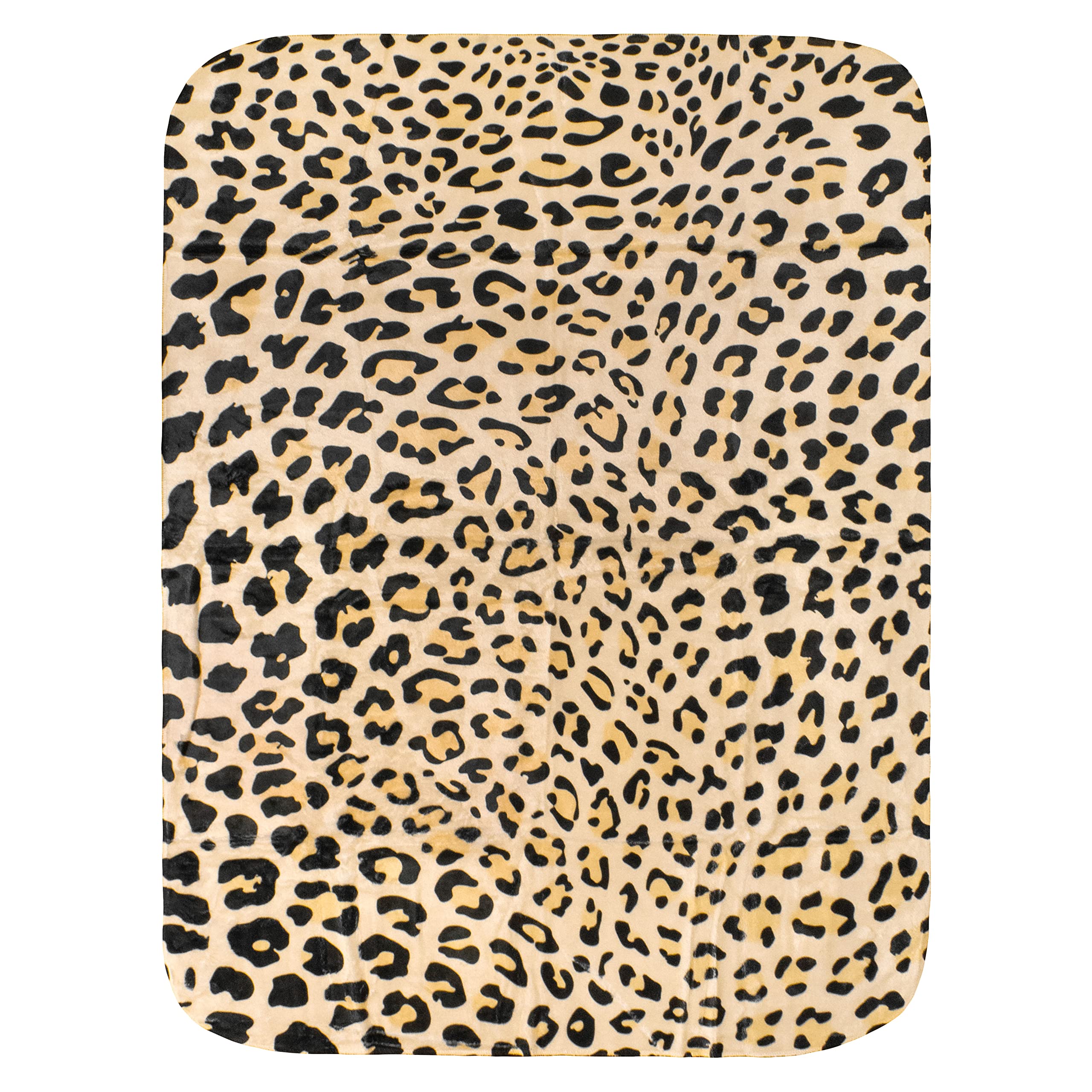 College Covers Everything Comfy Leopard Print Decorative Baby Throw Blanket, 30X40 Inch, Tan/Black