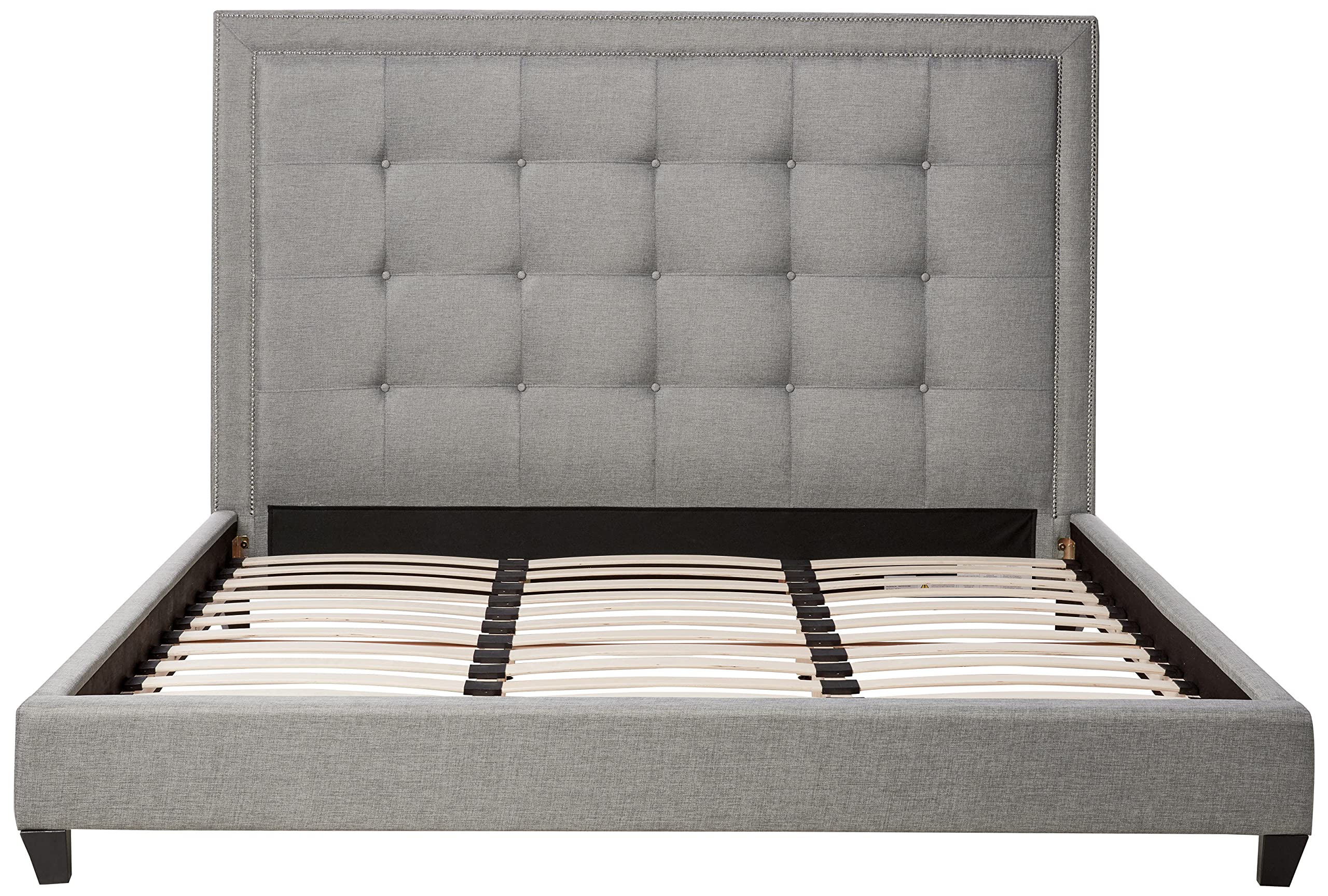 Baxton Studio Hirst Platform Bed, King, Grey