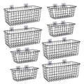 XINFULL 8 Pack Wire Storage Baskets Household Metal Wall-Mounted Containers Organizer Bins for Kitchen Bathroom Freezer Pantry C