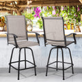 Shintenchi 2 Piece Patio Swivel Bar Stools, Outdoor Height Bar Patio Stools& Bar Chairs Set of 2 with High Back, All-Weather Tex