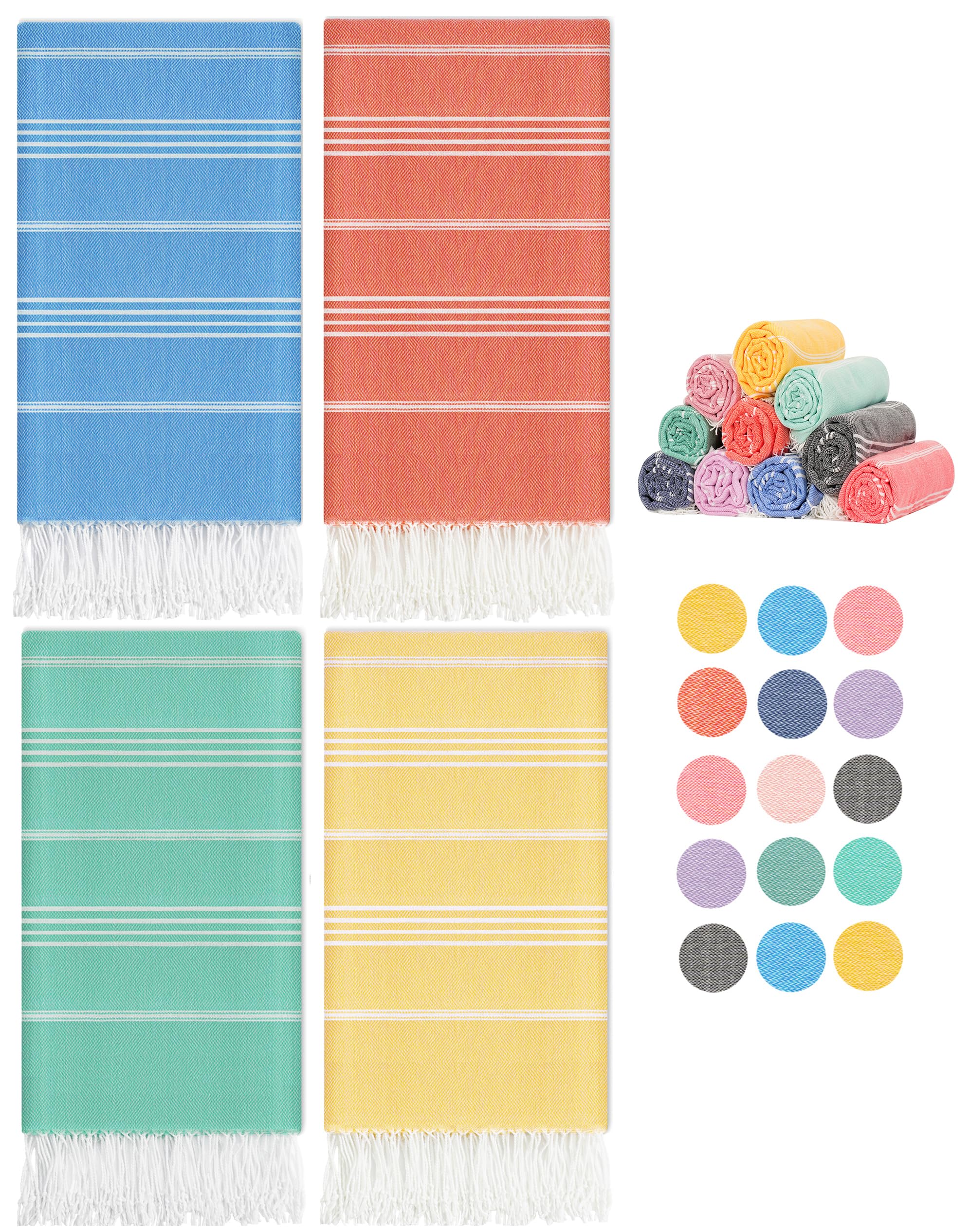 4 Packs Turkish Beach Towels Gym Towel Camping Blanket Xl Large Big Size Sandfree Sandrpoof Thin Fast Drying Packable Honeymoon 