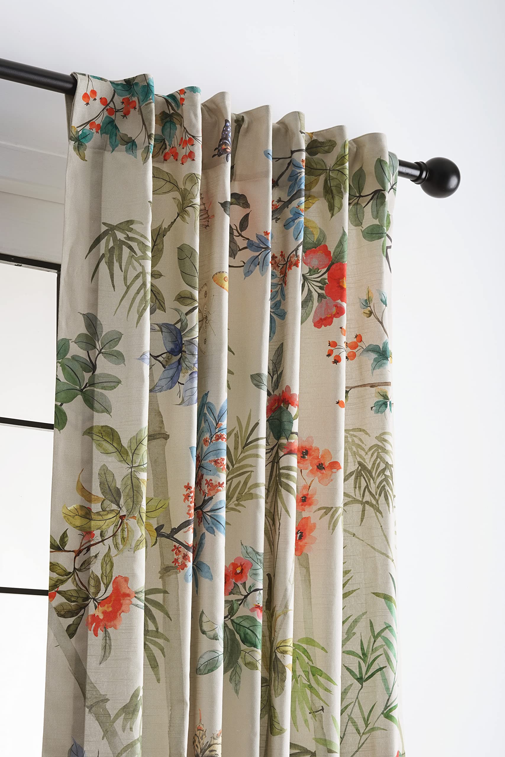 Maison D' Hermine 100% Cotton Curtain Bamboo Beige One Panel Curtain For Living Rooms Bedrooms Offices Tailored With A Rod Pocke