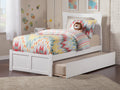 AFI, Metro Twin XL Platform Bed with Footboard, Twin XL Trundle, and Attachable USB Charger, White