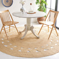 SAFAVIEH Natural Fiber Collection Area Rug - 8 Round, Ivory, Handmade Boho Charm Farmhouse Jute, Ideal for High Traffic Areas i