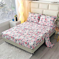 Sdiii 4Pcs Pink Floral Twin Sheets Set, Soft Microfiber Pink Floral Sheets Twin, Wrinkle And Fade Resistant, Flower Bed Sheets T