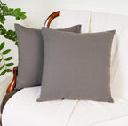 Rely+ Cotton Throw Pillow Covers 18X18 Inchs Set Of 2 Gray Charcoal Decorative Zippered Cases For Couch Bedroom Sofa Farmhouse L