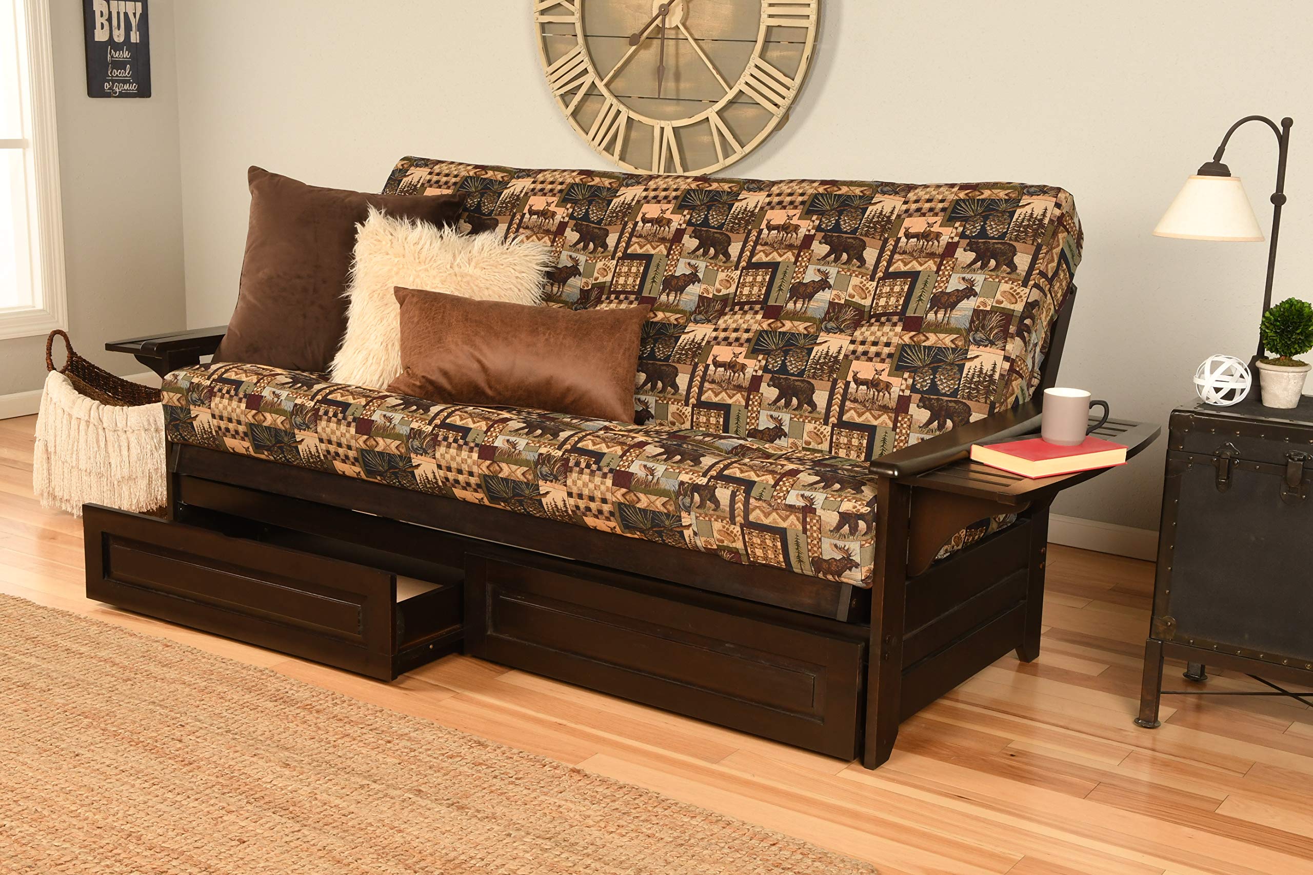 Kodiak Furniture Phoenix Peter's Cabin Full Size Futon with Storage Drawers