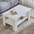 Home Centre Clary Coffee Table  White | Modern Living Room Center Table With Shelf Storage | Durable E2 Grade Engineered Wood |