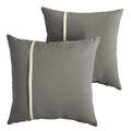 Sorra Home X Sunbrella Indoor Outdoor Sunbrella Square Pillows, Set Of 2, 16 X 16, Canvas Charcoal Grey & Canvas Natural Ivory