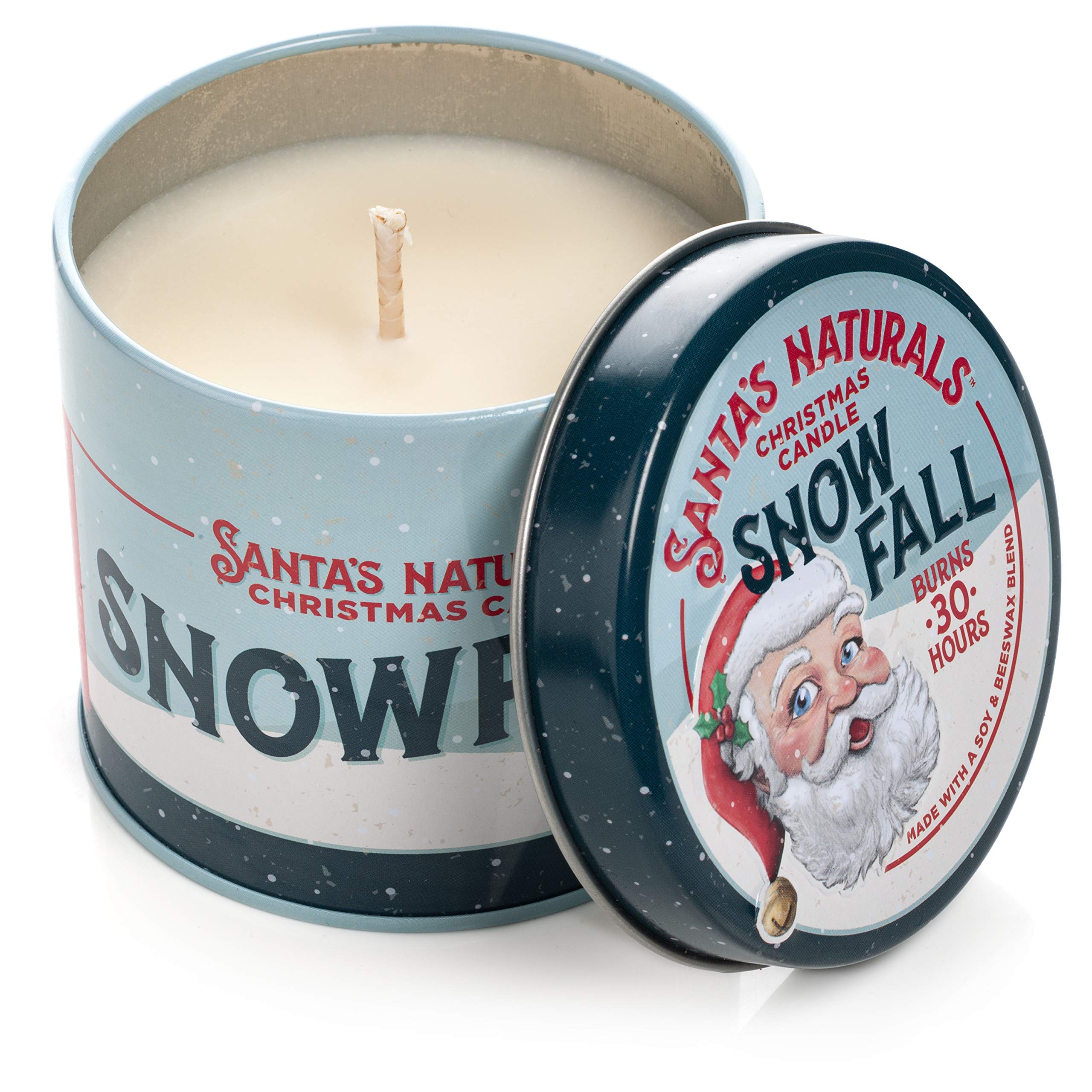 Santas Naturals Snow Fall Christmas Candle (9oz) | Notes of Pine, Citrus, Eucalyptus | Christmas Gift | Burns 30+ Hours | Made 