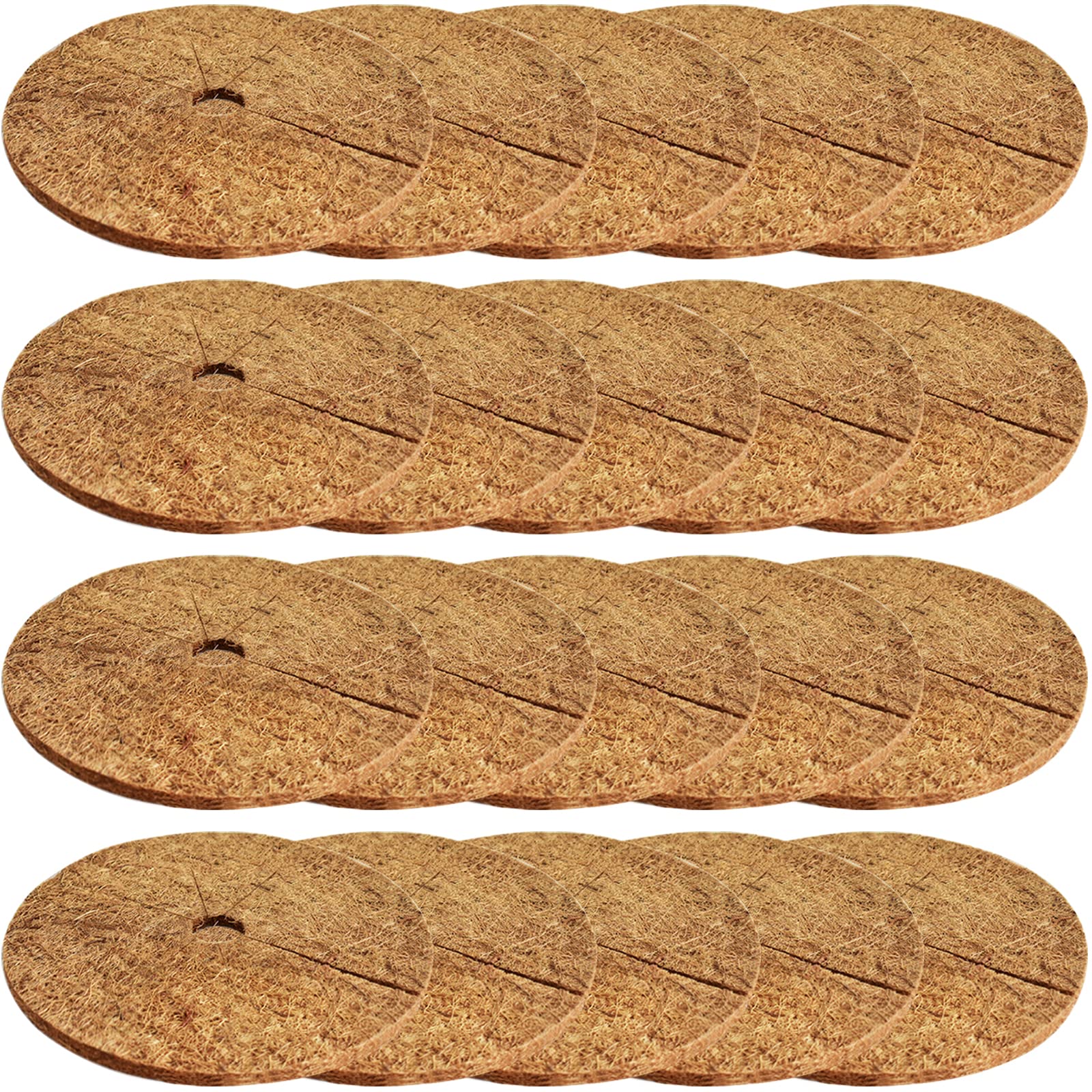 Zeedix 20 Pcs Coconut Fibers Mulch Ring Tree Protector Mat- 11.8' Plant Cover Mulch Mat Weed Mats Coco Coir Mulch Ring For Indo