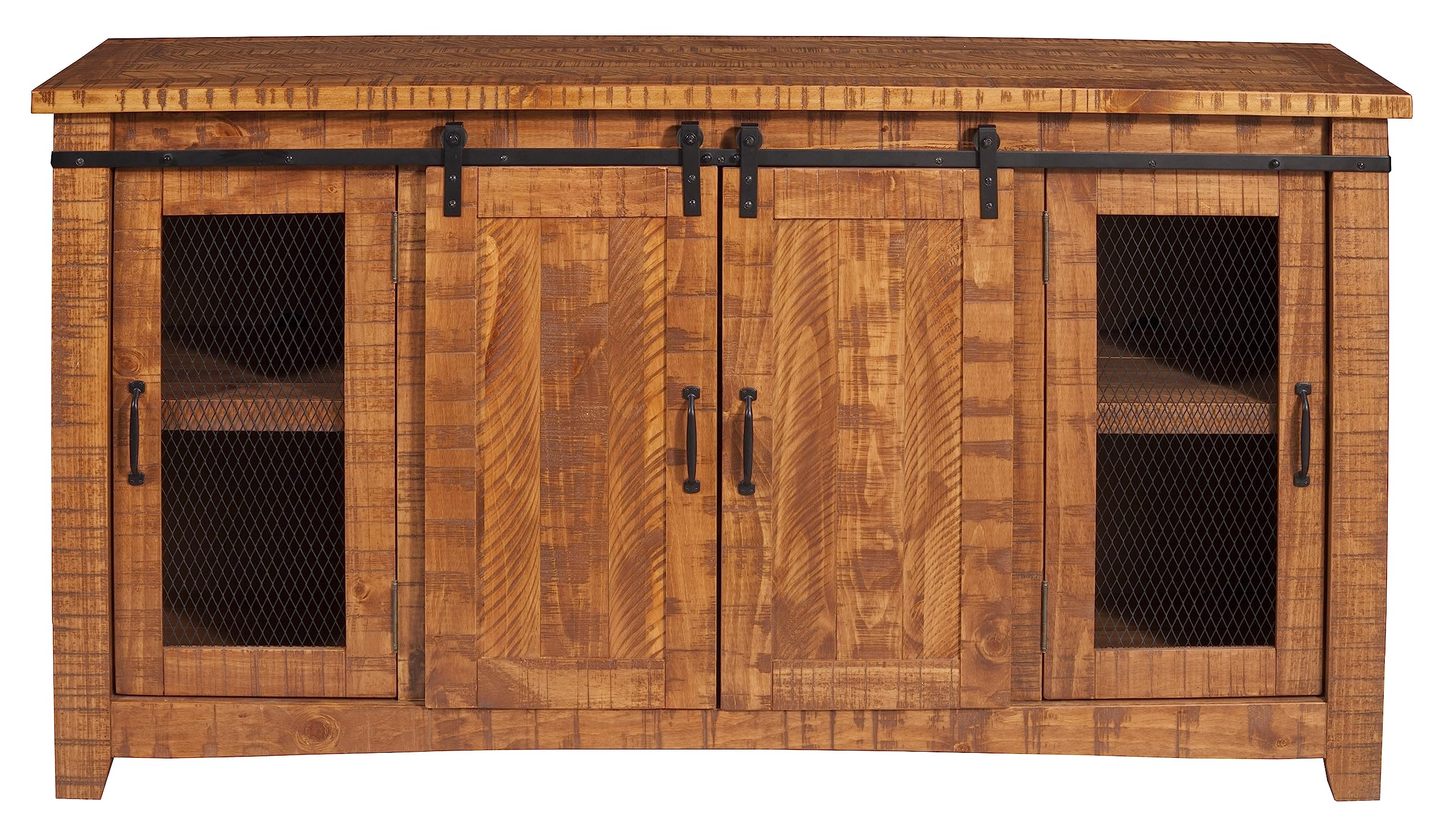 Martin Svensson Home Omaha Solid Wood Tv Stand, 65&quot;, Honey Tobacco