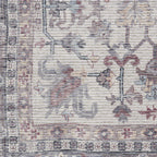 HomeRoots 522428 9 x 12 ft. Gray Floral Power Loom Distressed Rectangle Traditional Area Rug
