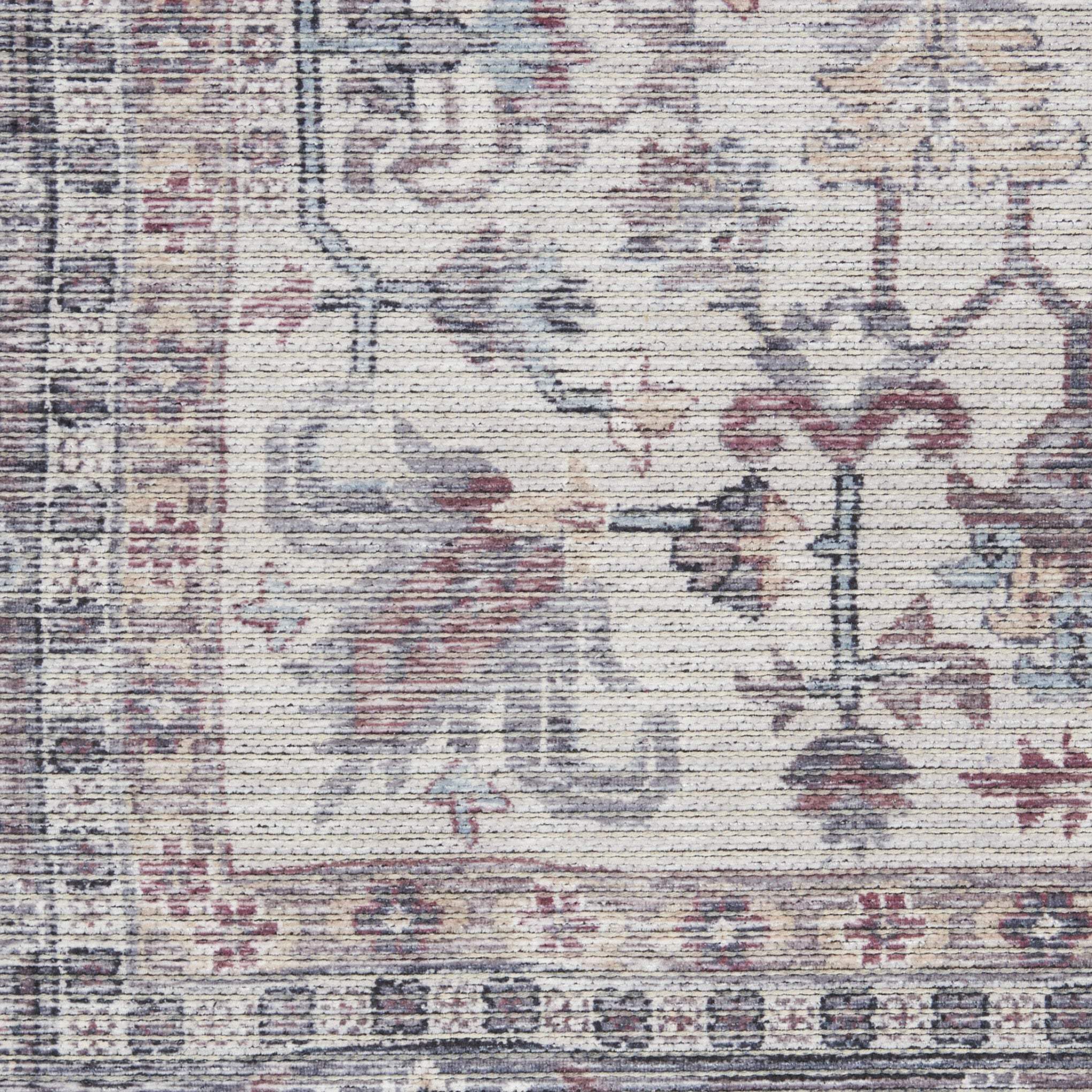 HomeRoots 522428 9 x 12 ft. Gray Floral Power Loom Distressed Rectangle Traditional Area Rug