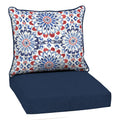 Arden Selections Outdoor Deep Seat Cushion Set, 22 X 24, Rain-Proof, Fade Resistant 22 X 24, Clark Blue
