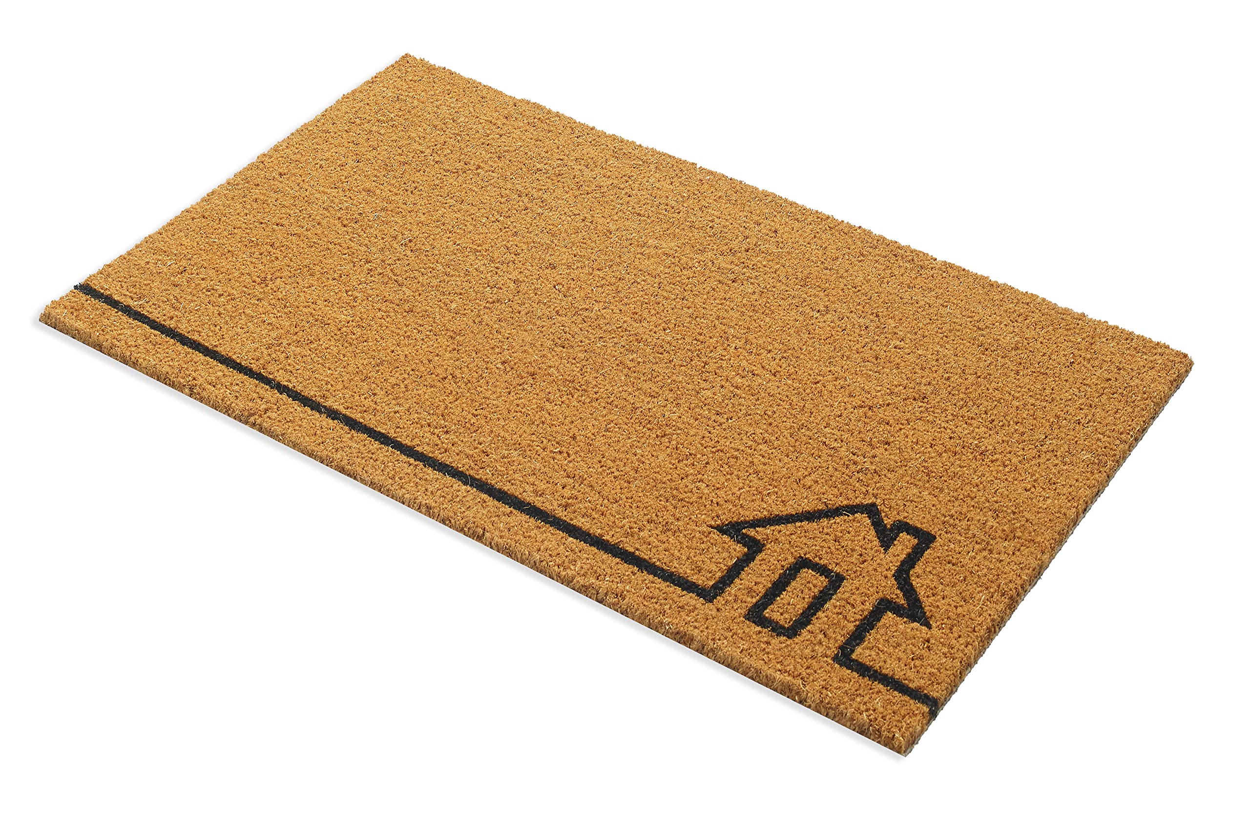 Fab Habitat Modern Non Slip Doormat - Durable, Thin - Natural Coir & Rubber - Entryway, Front Door, Porch, Patio - Home View Nat