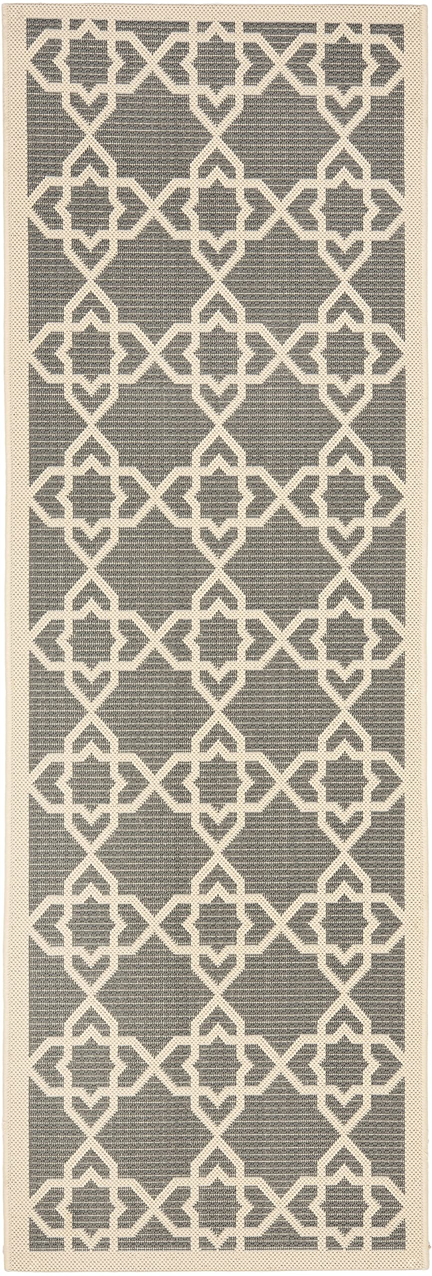 Safavieh Courtyard Collection Runner Rug - 2'3' X 12', Grey & Beige, Non-Shedding & Easy Care, Indoor/Outdoor & Washable-Ideal