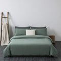 F.Y.Dreams 100% Washed Cotton Duvet Cover For Weighted Blanket 60X80 Inches With 8 Ties, Zipper On Long Side/Grass Green/Just Du