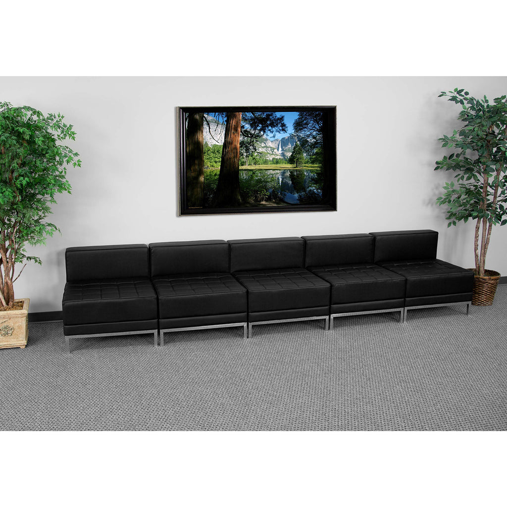 Flash Furniture HERCULES Imagination Series Black LeatherSoft Lounge Set, 5 Pieces