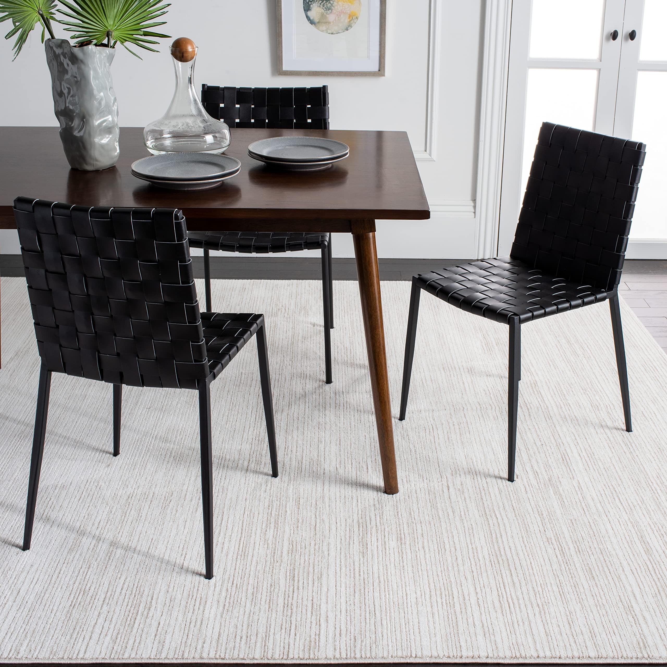 Safavieh Vision Collection Area Rug - 8 Square, Ivory, Modern Ombre Tonal Chic Design, Non-Shedding & Easy Care, Ideal for High
