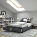 Boyd Sleep Modena Uplift Upholstered Platform Bed Frame Mattress Foundation, Dual Front Storage Drawers, and Strong Wood Slat Supports: Linen, Charcoal, Full