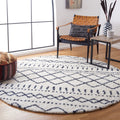Safavieh Arizona Shag Collection 67 Round Ivory/Slate ASG741M Moroccan Non-Shedding Entryway Foyer Living Room Bedroom Kitchen 