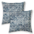 Betginy Boho Pillow Covers 16X16,Navy Blue Ethnic Design Outdoor Decorative Throw Pillows For Couch, Carpet Pattern Decor Cushio