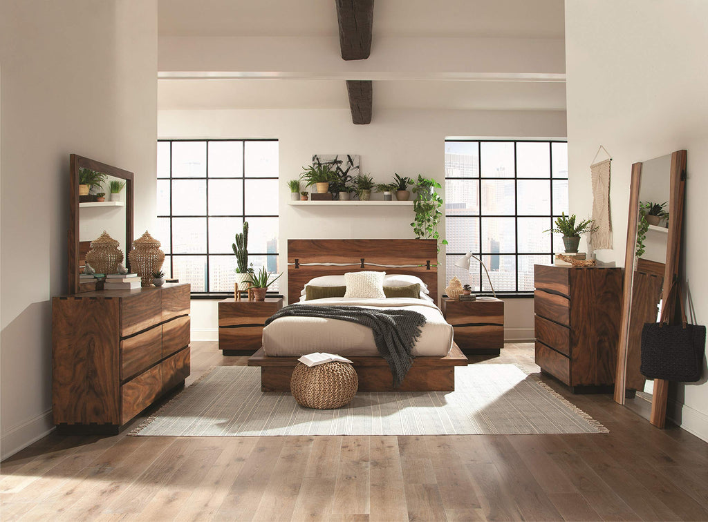 Coaster Home Furnishings Winslow Farmhouse Wood 2-Drawer Bedroom Nightstand Bedside Table Organizer Unit With Usb Charging Outlet Smokey Walnut 223252