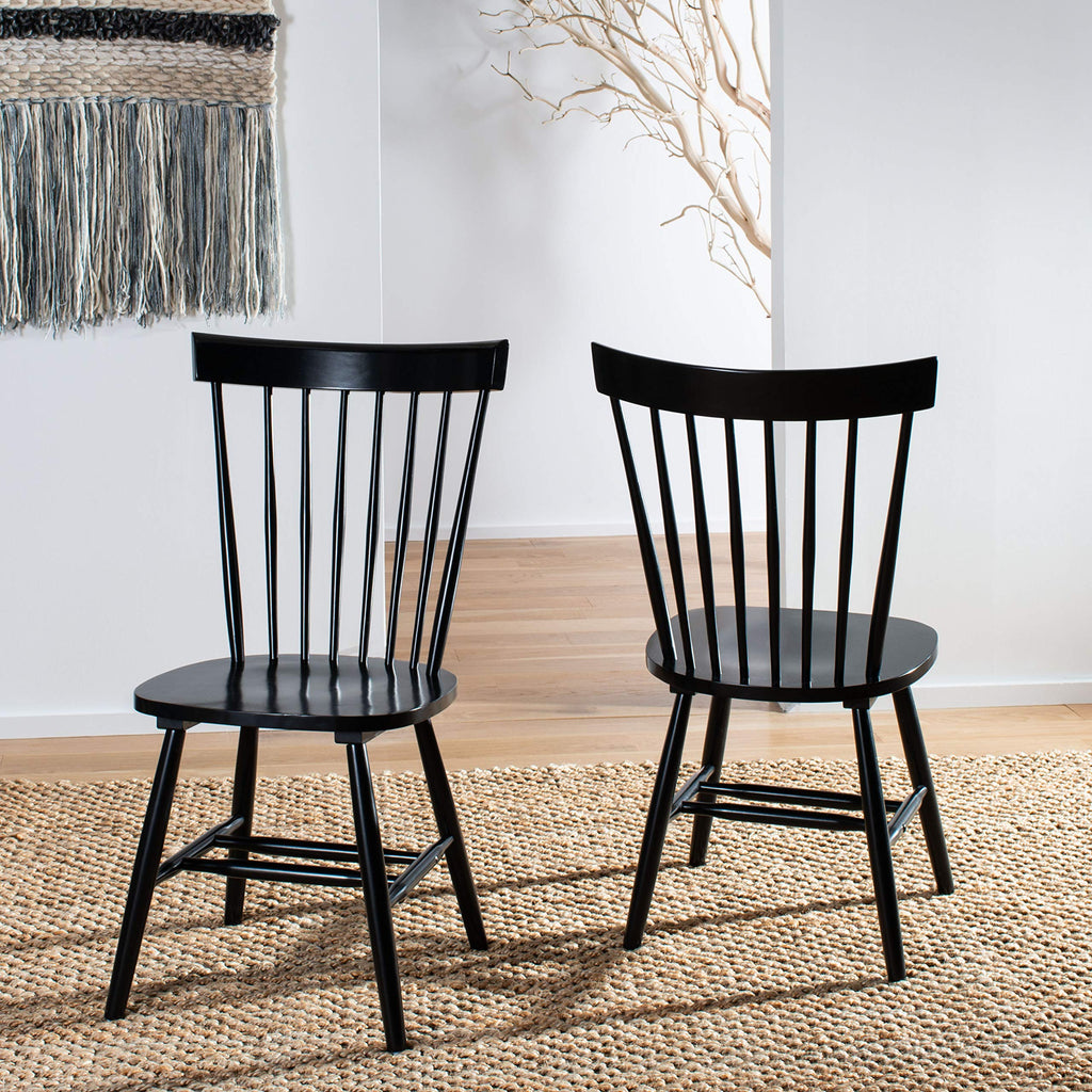 Safavieh Parker Spindle Windsor Set Of 2 Dining Chair, 17, Black