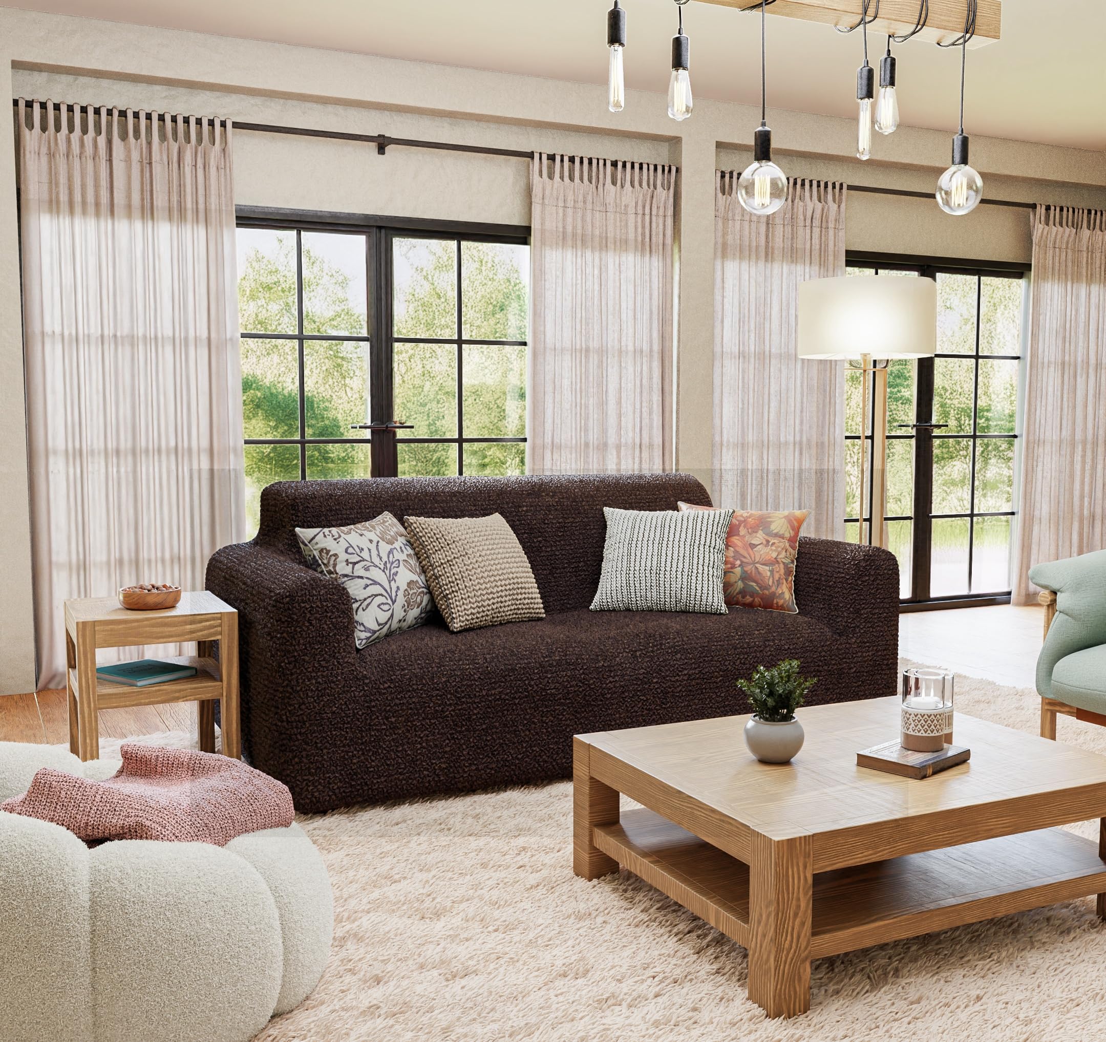 Paulato By Ga.I.Co. Loveseat Slipcover - Oversized Chair Cover - Stretch Couch Cover - Cushion Love Seat Sofa Cover - 1-Piece Fo