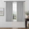 Gray Kitchen Blackout Curtains 45 Inch Length, Basement Curtain for Small 46 inch Window Treatment Grey Linen Cafe Thermal Insul