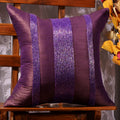 Scarlett Linens Purple Pillows Decorative 16X16 Inches | Beaded Cushion Covers Pack Of 1 | Festive Christmas Embroidered Cushion