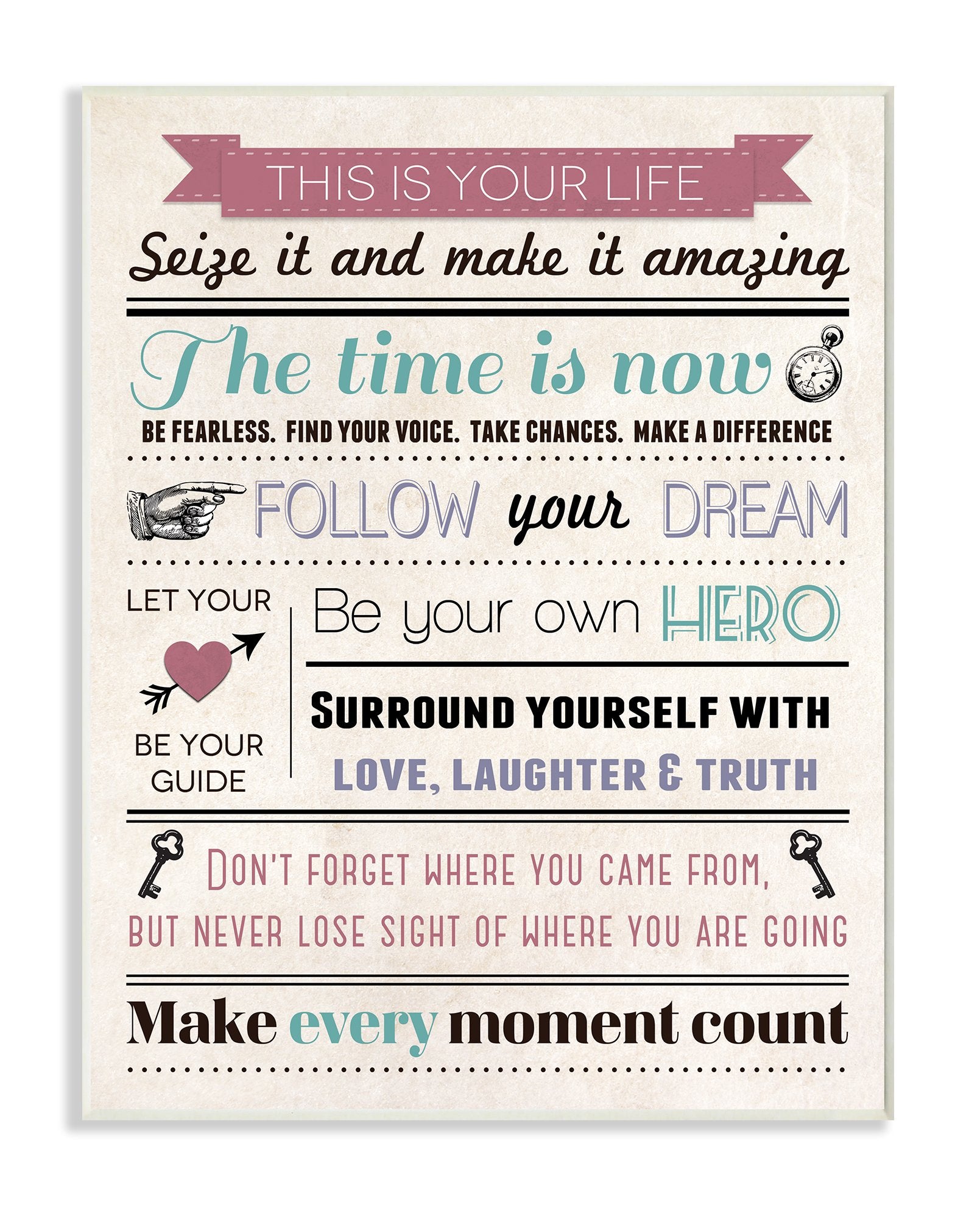 Stupell Home D  cor This Is Your Life Infographic Style Inspirational Art Wall Plaque, 10 x 0.5 x 15, Proudly Made in USA