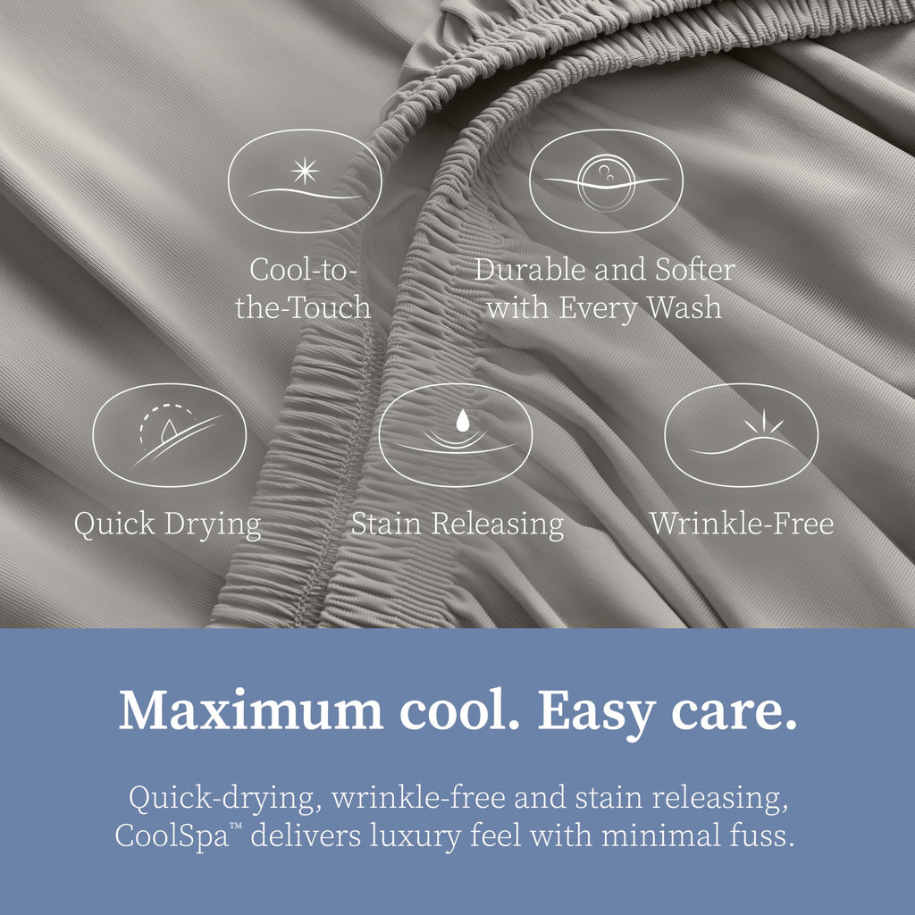 Comphy By Coop Coolspa Cooling Pillow Case Set Of 2, Dove Grey Queen Size Pillow Covers, Luxury Spa And Hotel Quality Pillow Cas