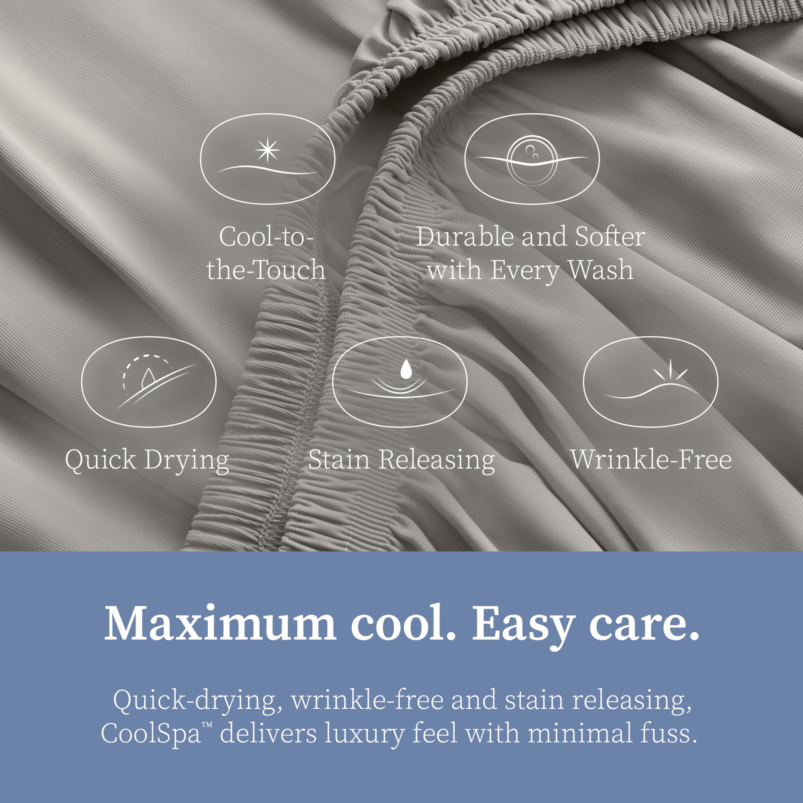Comphy By Coop Coolspa Cooling Pillow Case Set Of 2, Dove Grey Queen Size Pillow Covers, Luxury Spa And Hotel Quality Pillow Cas