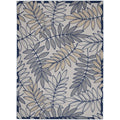 Nourison Aloha Indoor/Outdoor Ivory/Navy 9' X 12' Area Rug, Easy Cleaning, Non Shedding, Bed Room, Living Room, Dining Room, Bac